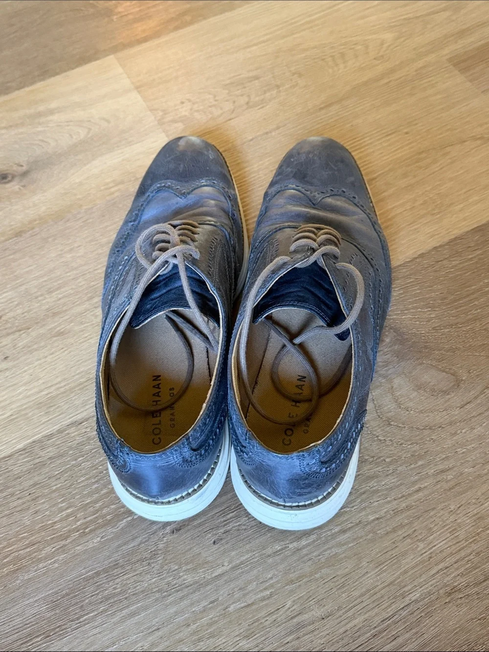 Cole Haan Men's Navy Wingtip Derby Shoes
